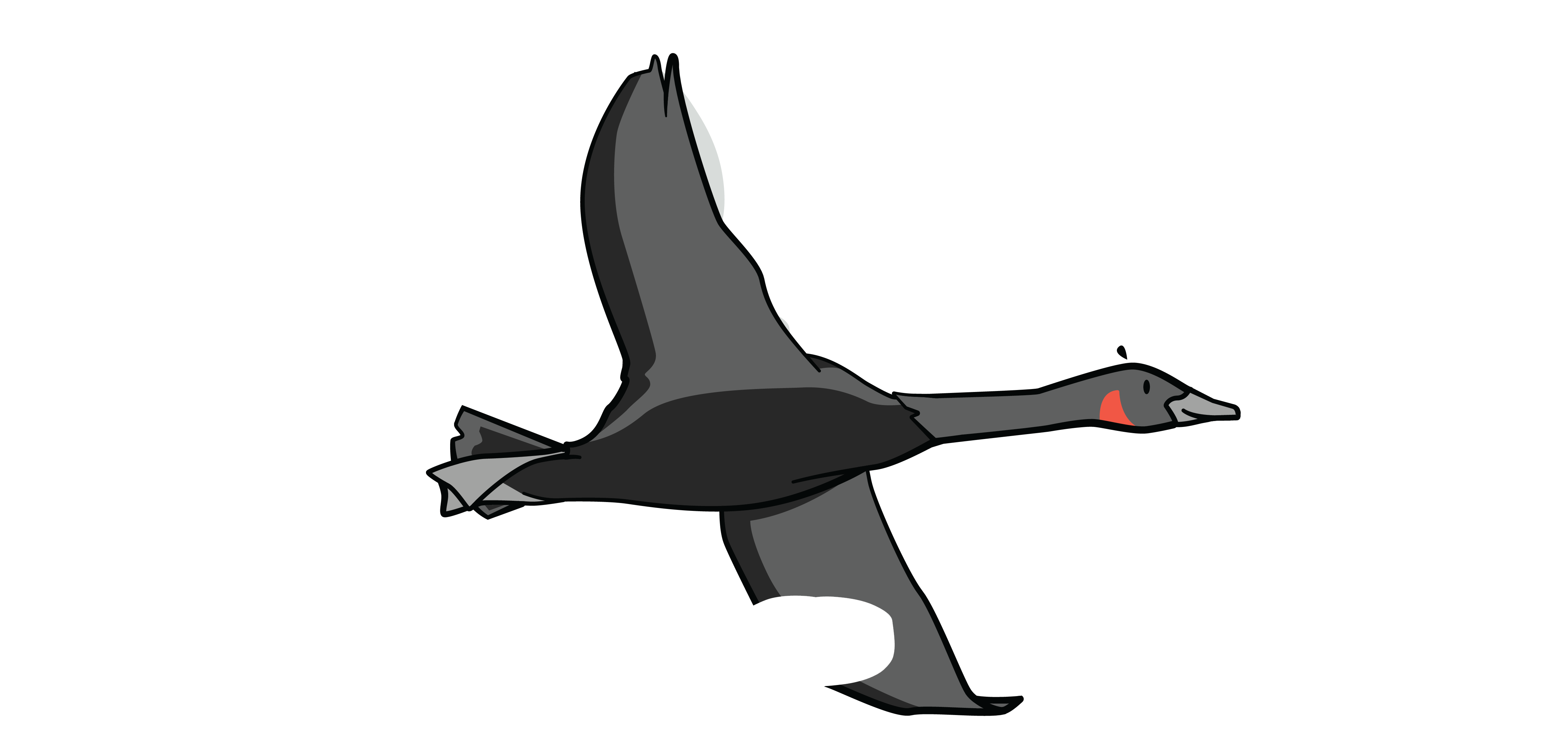 Goose wearing hat looking through binoculars